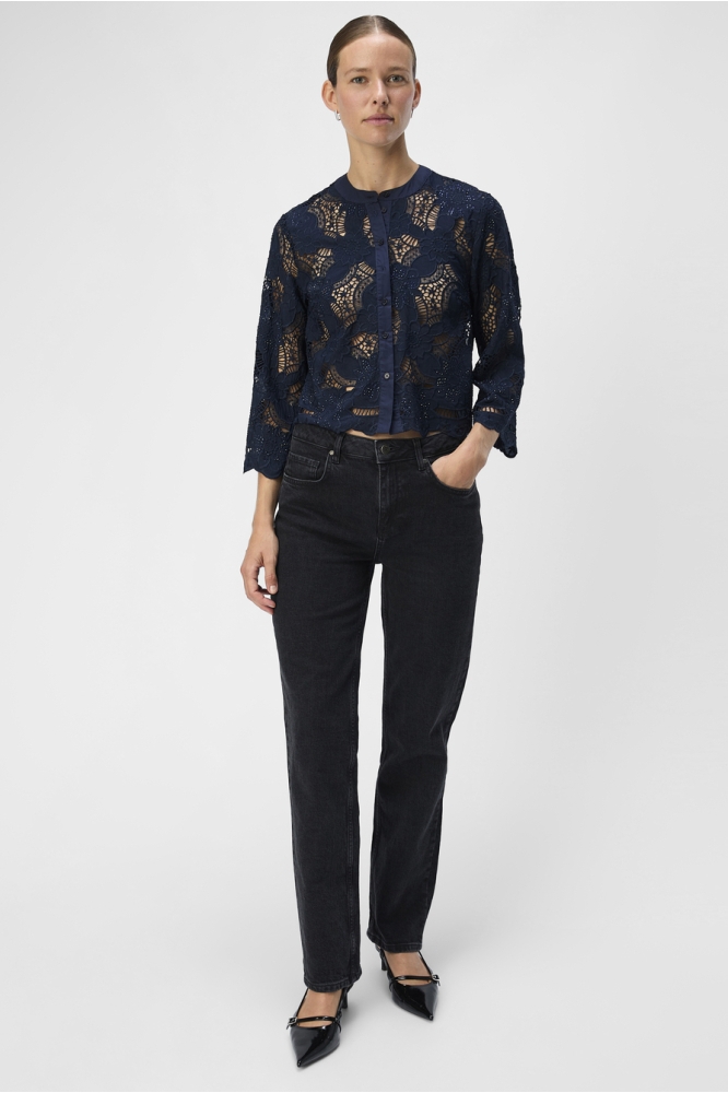 OBJERIKA RE 3/4 SLEEVE TOP CC1 AW 23044729 SKY CAPTAIN